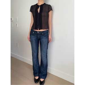 Vintage y2k rock & republic low rise bootcut flare jeans dark blue